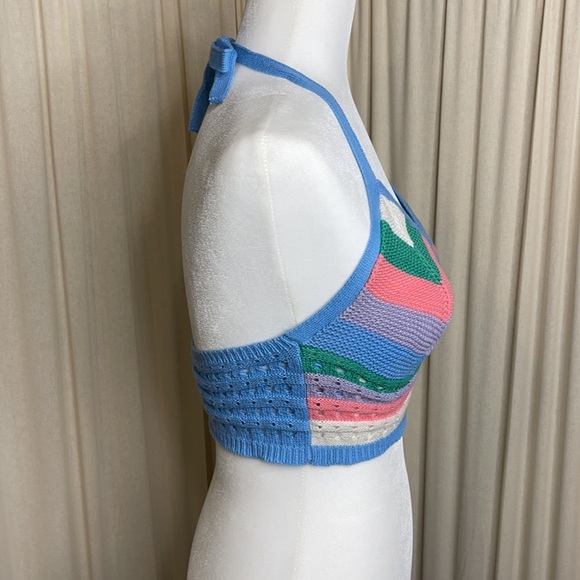 EUC- ASOS- RARE!! Boho STRADIVARIUS- CROCHETED CROP TOP Festival top! Hippie - Picture 4 of 10